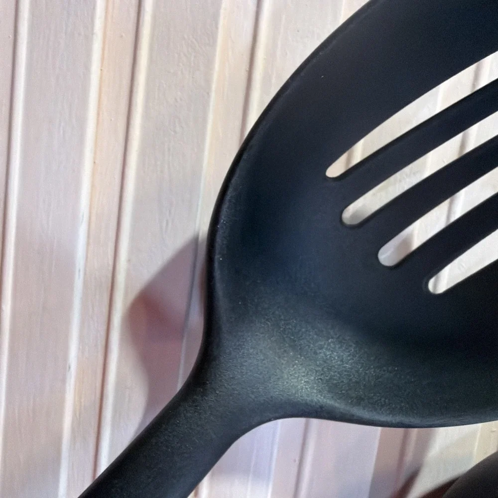 Spoon Set Kitchen aid‎ Black/silver Vintage Heavy Duty Slotted/serving